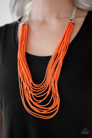 Paparazzi Necklace - Peacefully Pacific - Orange - SHOPBLINGINGPRETTY