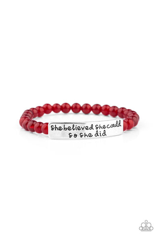 Paparazzi Bracelet- So She Did - Red - SHOPBLINGINGPRETTY