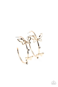 Paparazzi Earring - Full Out Flutter - Gold