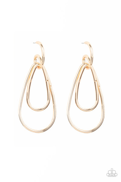 Paparazzi Earrings - Dropping Drama - Gold