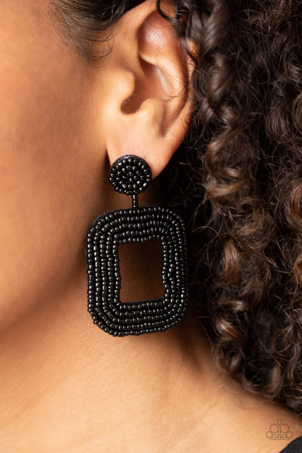 Paparazzi Earrings - Beaded Bella - Black