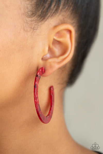 Paparazzi Earrings- HAUTE Tamale - Red - SHOPBLINGINGPRETTY
