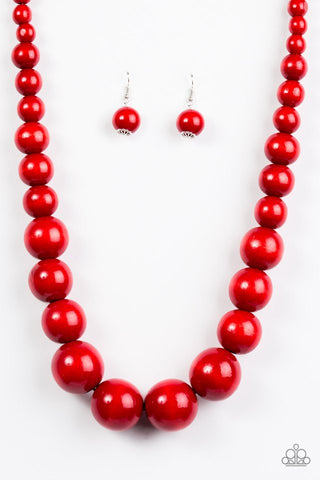 Paparazzi Necklace-  Effortlessly Everglades - Red - SHOPBLINGINGPRETTY