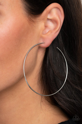 Paparazzi Earrings - Very Curvaceous - Silver