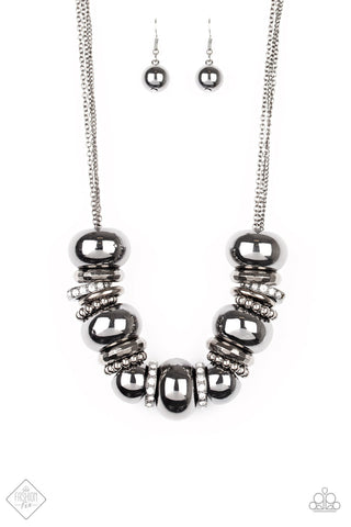 Paparazzi Necklace - Only The Brave - Black   (May 2020 Fashion Fix Magnificent Musing) - SHOPBLINGINGPRETTY