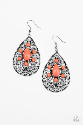 Paparazzi Earrings - Modern Garden - Orange - SHOPBLINGINGPRETTY