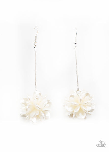 Paparazzi Earrings -  Swing Big - White (January 2021 Life Of The Party)