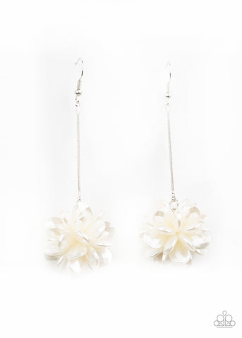 Paparazzi Earrings -  Swing Big - White (January 2021 Life Of The Party)