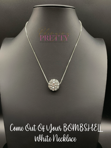 Paparazzi Necklaces -Come Out Of Your BOMBSHELL - White (October 2020 Life Of The Party)