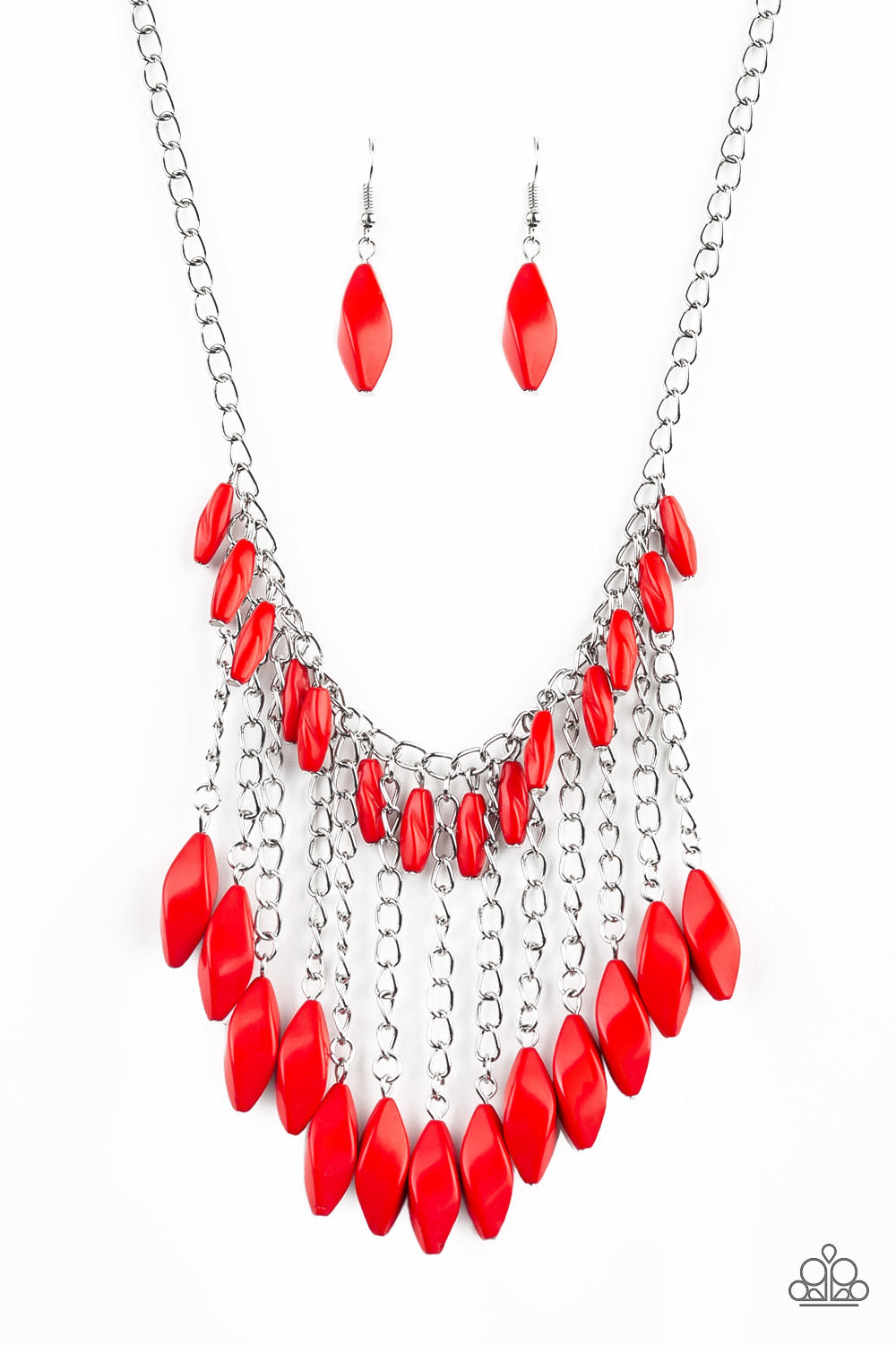 Paparazzi Necklace- Venturous Vibes - Red - SHOPBLINGINGPRETTY