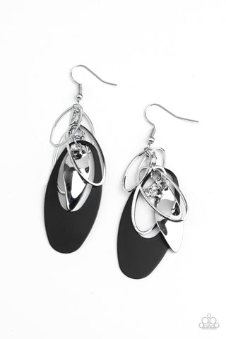 Paparazzi Earrings - Ambitious Allure - Black