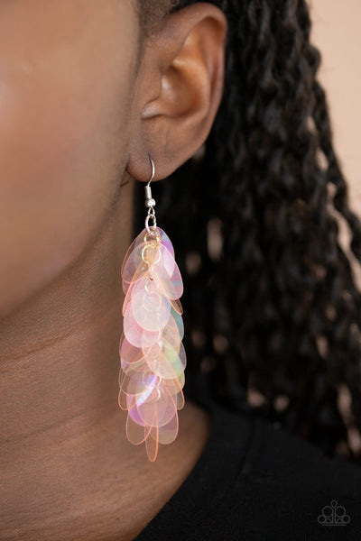 Paparazzi Earrings - Stellar In Sequins - Pink