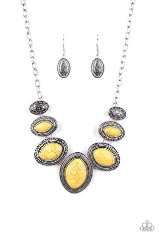 Paparazzi Necklace-  Sierra Serenity - Yellow - SHOPBLINGINGPRETTY