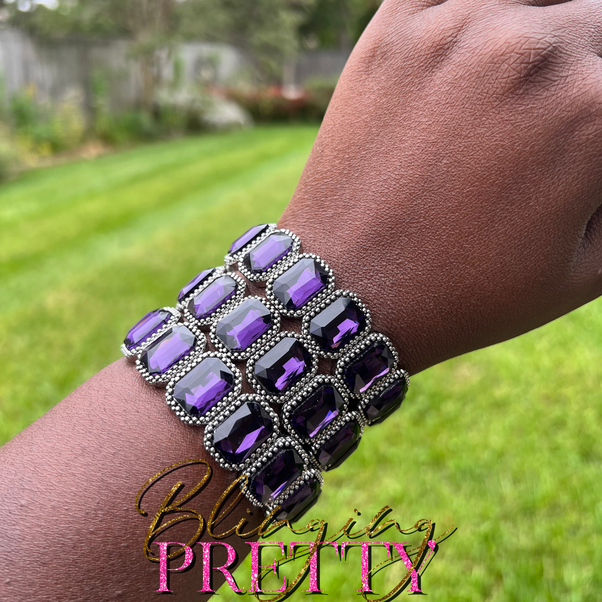 Paparazzi Bracelets Set -Purple (Studded Smolder - Bracelet Sweet Stack)