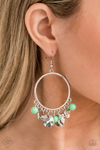 Paparazzi  Earrings - Chroma Chimes - Green (Fashion Fix 2020 April) - SHOPBLINGINGPRETTY