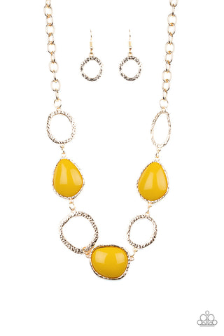 Paparazzi Necklace-Haute Heirloom- Yellow - SHOPBLINGINGPRETTY