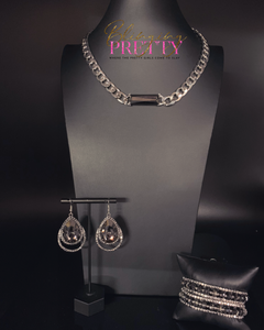 Paparazzi Necklace & Bracelet Set - Silver