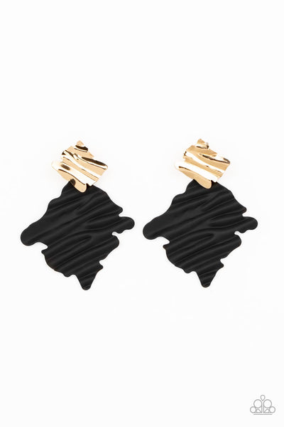 Paparazzi Earrings -  Crimped Couture - Gold