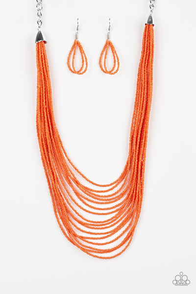 Paparazzi Necklace - Peacefully Pacific - Orange - SHOPBLINGINGPRETTY