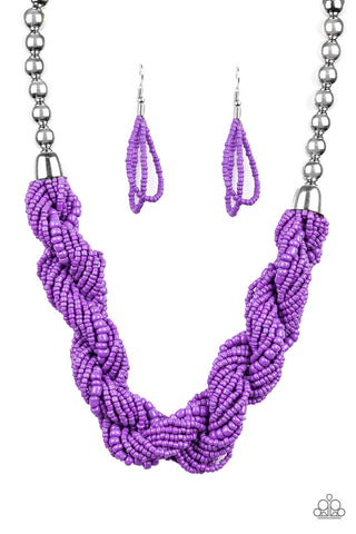 Paparazzi Necklace-Savannah Surfin - Purple - SHOPBLINGINGPRETTY