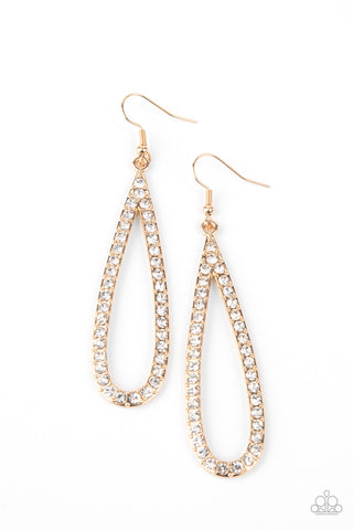 Paparazzi Earrings  - Glitzy Goals - Gold