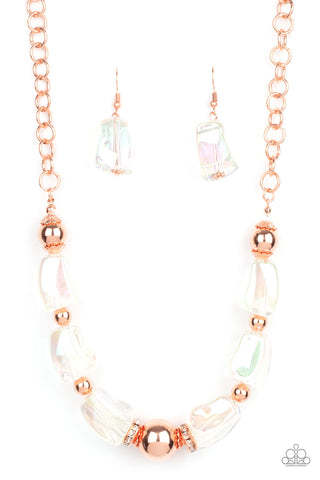 Paparazzi Necklace- Iridescently Ice Queen - Copper