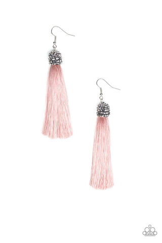 Paparazzi Earrings - Make Room For Plume - Pink - SHOPBLINGINGPRETTY