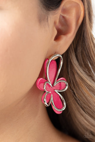 Paparazzi Earrings- Glimmering Gardens - Pink