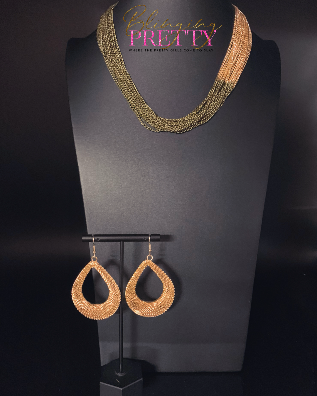 Paparazzi Earring & Necklace Set - Gold