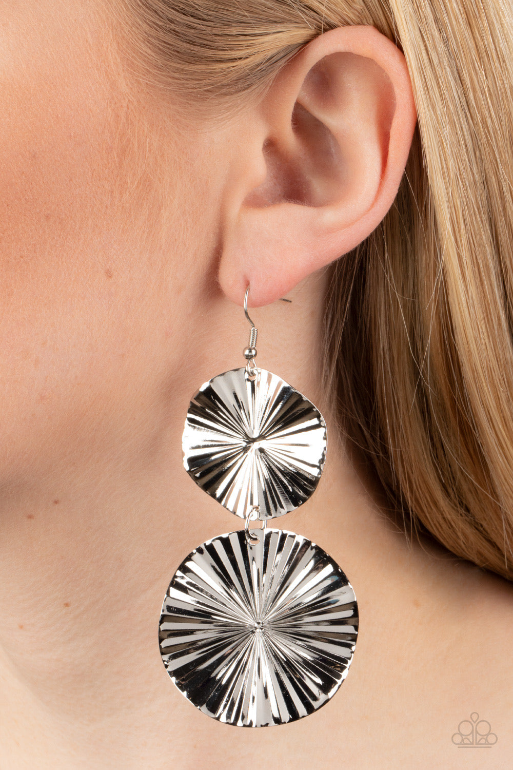 Paparazzi Earrings-  In Your Wildest FAN-tasy - Silver