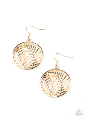 Paparazzi Earrings -  Palm Perfection - Gold