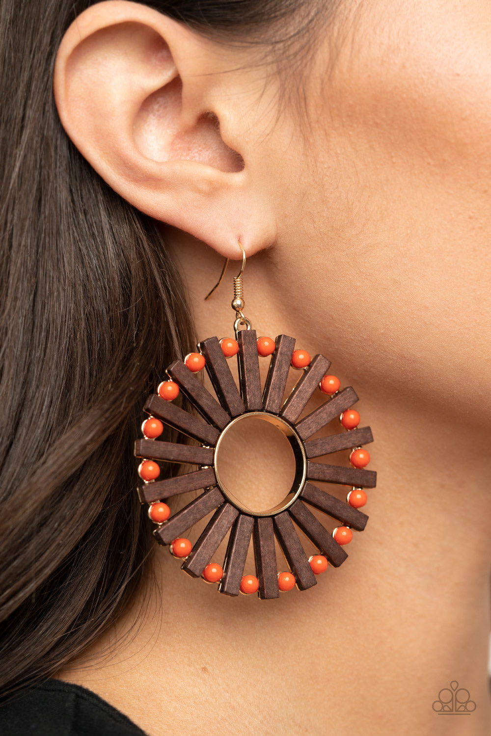 Paparazzi Earrings  -  Solar Flare - Orange