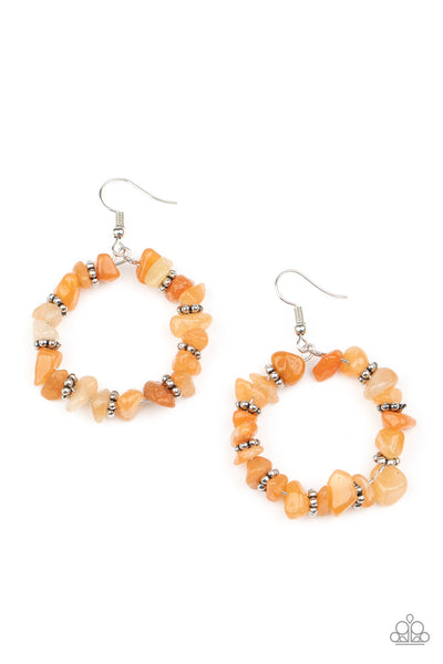 Paparazzi Earrings -  Going For Grounded - Orange
