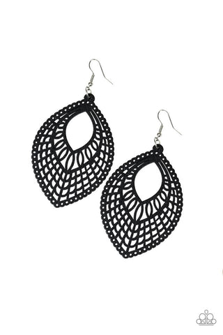 Paparazzi Earrings- Coachella Gardens - Black - SHOPBLINGINGPRETTY