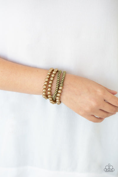 Paparazzi Bracelet - Industrial Incognito - Brass - SHOPBLINGINGPRETTY