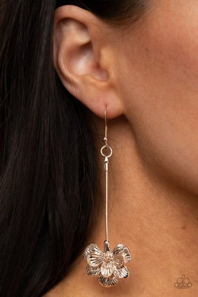 Paparazzi Earrings  -  Opulently Orchid - Rose Gold