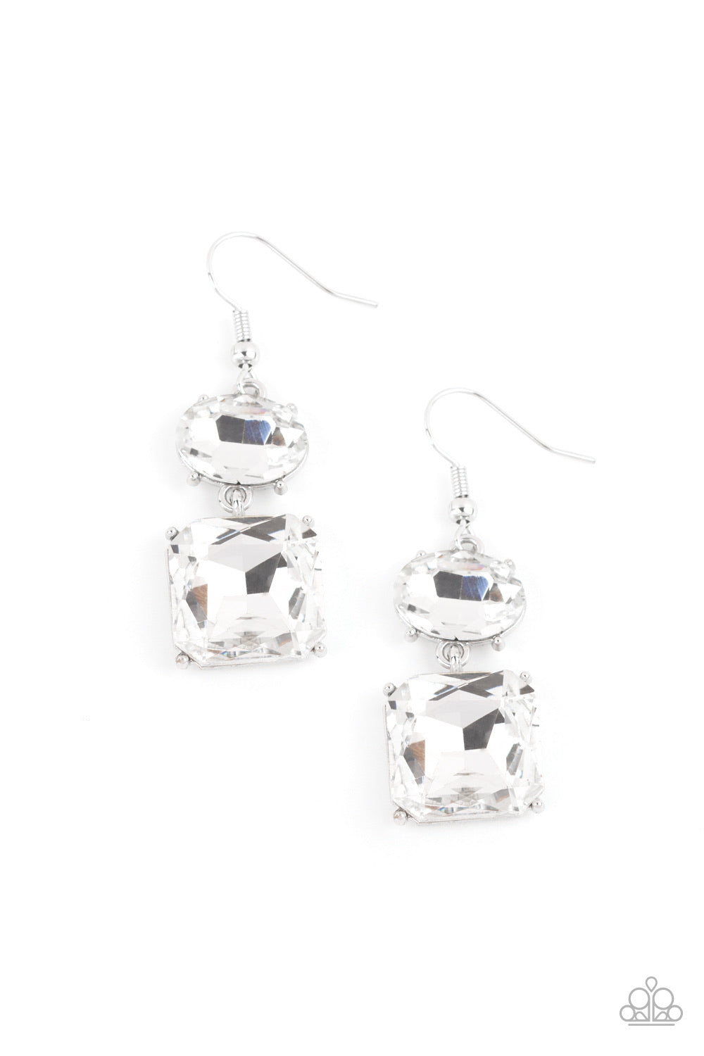 Paparazzi Earrings  - All ICE On Me - White