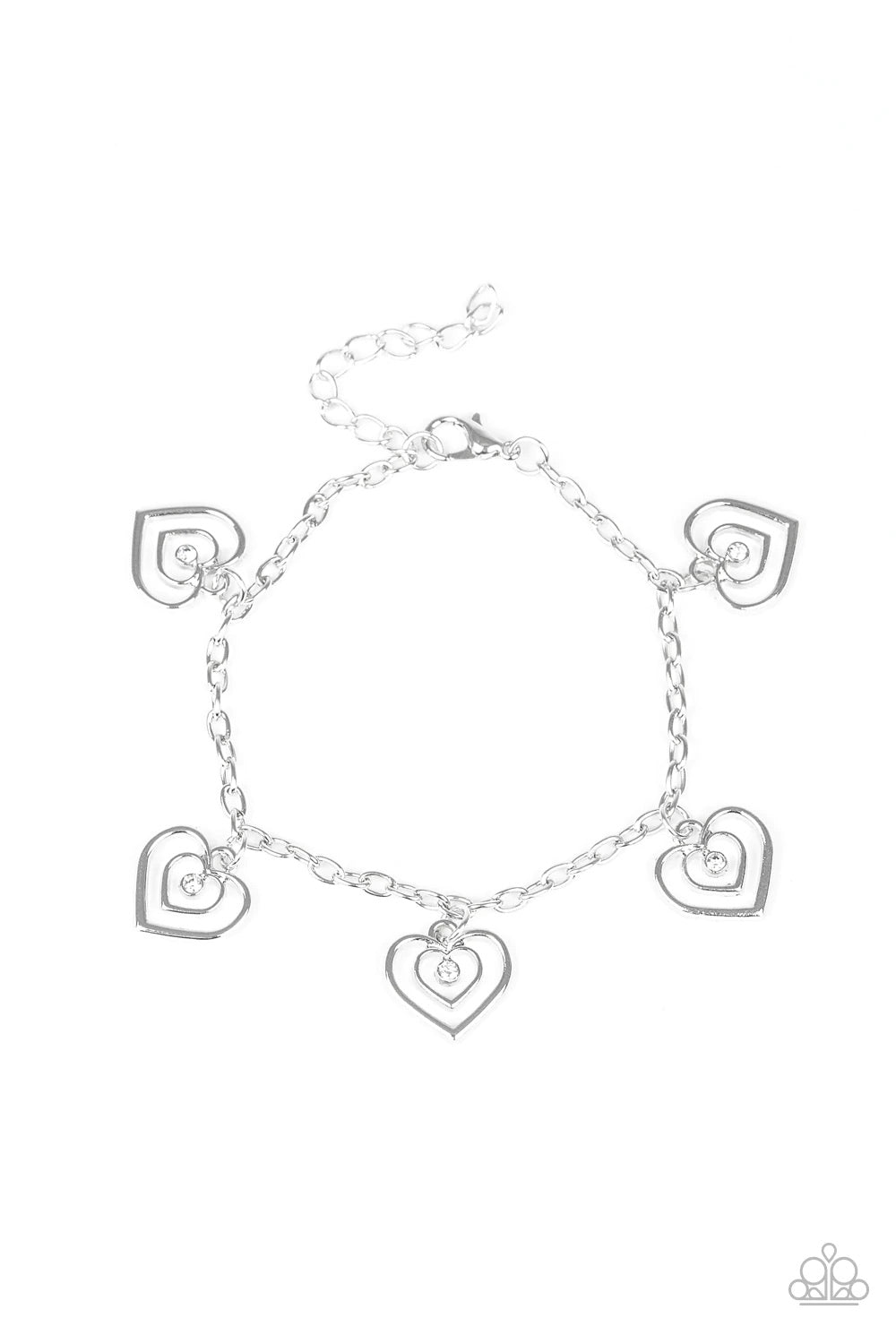 Paparazzi Bracelets - Unbreakable Hearts - White