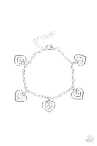 Paparazzi Bracelets - Unbreakable Hearts - White