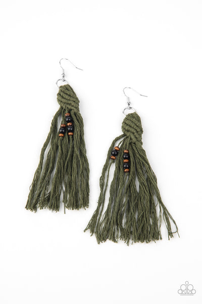 Paparazzi Earrings-  Beach Bash - Green