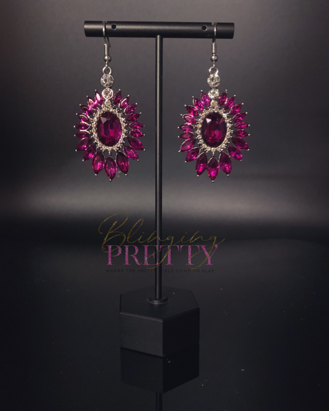 Paparazzi Earrings - Big Time Twinkle - Pink