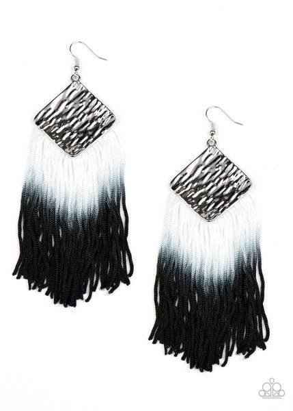 Paparazzi Earrings - DIP The Scales - Black