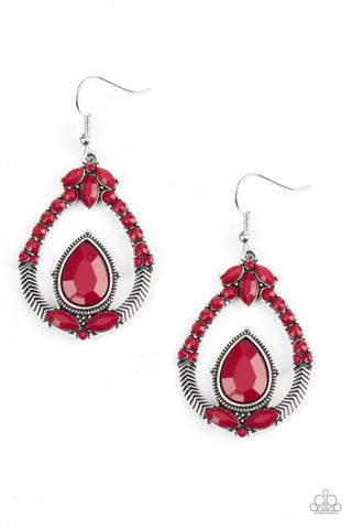 Paparazzi  Earrings - Vogue Voyager - Red - SHOPBLINGINGPRETTY