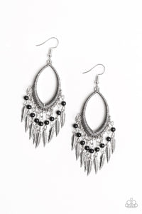 Paparazzi Earrings - One Way Flight - Black - SHOPBLINGINGPRETTY