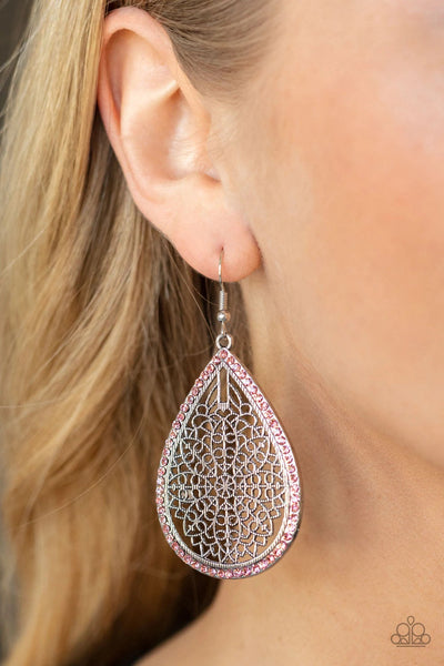 Paparazzi Earrings  - Fleur de Fantasy - pink