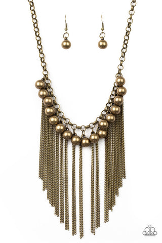 Paparazzi Necklace - Powerhouse Prowl - Brass - SHOPBLINGINGPRETTY