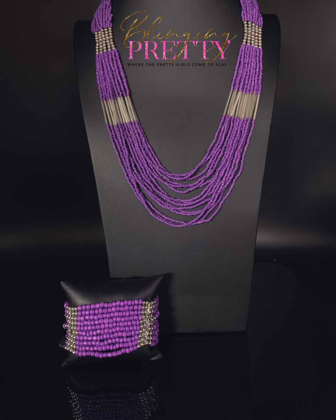 Paparazzi Necklace & Earring Set - Purple