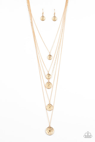 Paparazzi Necklace -  Medallion Marvel - Gold