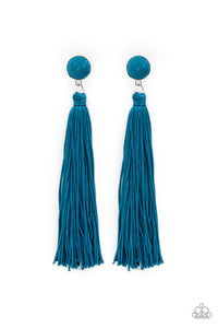 Paparazzi Earrings - Tightrope Tassel - Blue - SHOPBLINGINGPRETTY