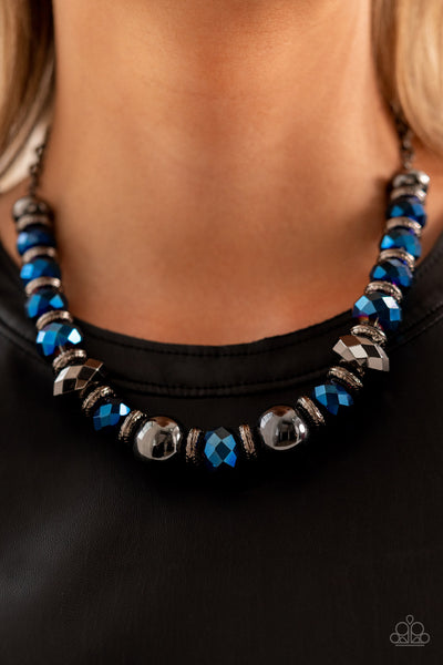 Paparazzi Necklace - Interstellar Influencer - Blue (May 2022 Life Of The Party)